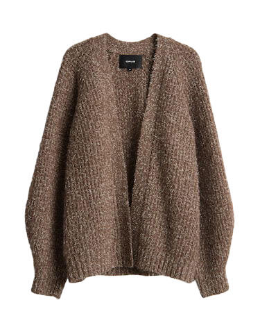 Opus - Loose Cardigan mit mehrfarbigem Effektgarn - Dornie braun - Gr. - 34 von Opus