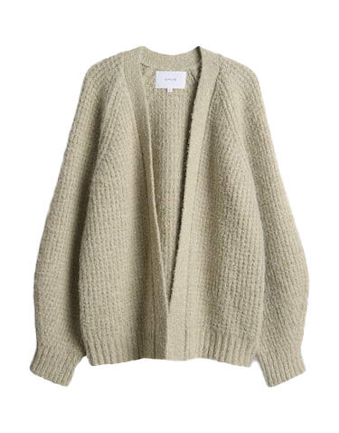 Opus - Loose Cardigan mit mehrfarbigem Effektgarn - Dornie grün - Gr. - 40 von Opus