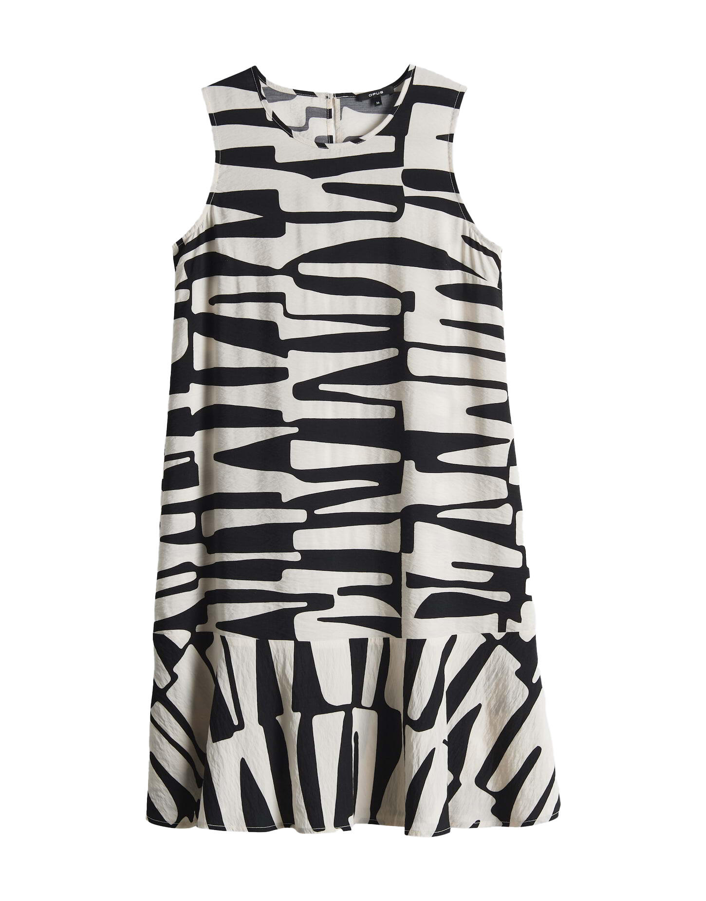 Opus - Printkleid mit angesetztem Volant - Wenola jungle schwarz/weiß - Gr. - 34 von Opus