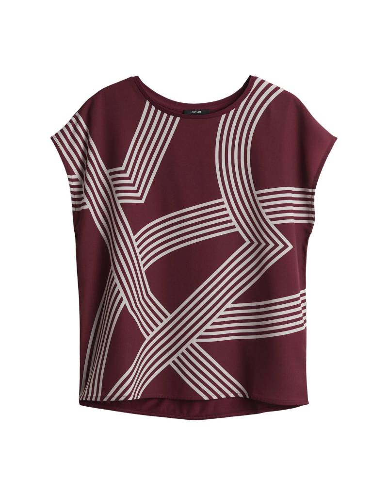 Opus - Regular Printshirt im Materialmix - Sabethi print rot - Gr. - 36 von Opus