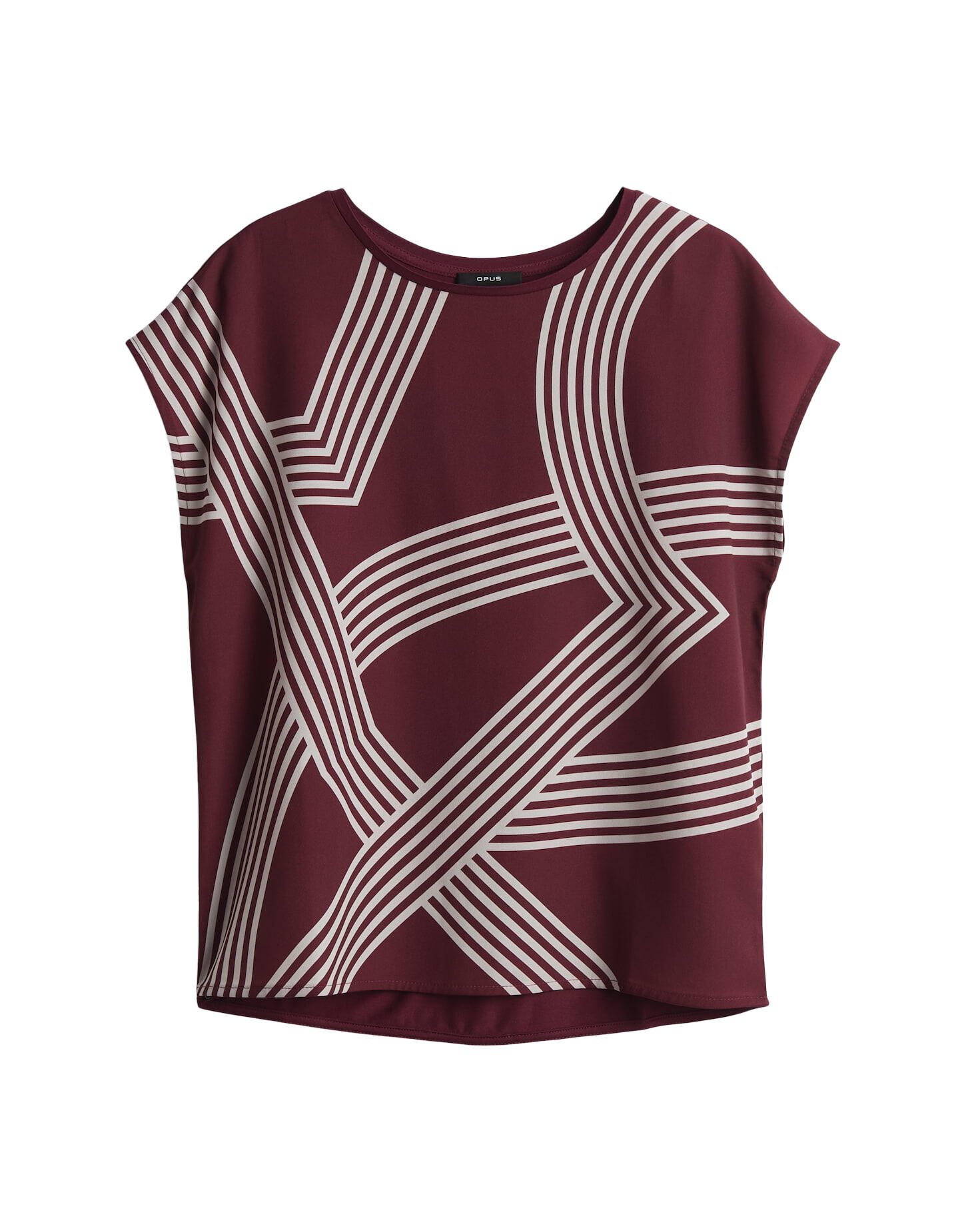 Opus - Regular Printshirt im Materialmix - Sabethi print rot - Gr. - 38 von Opus