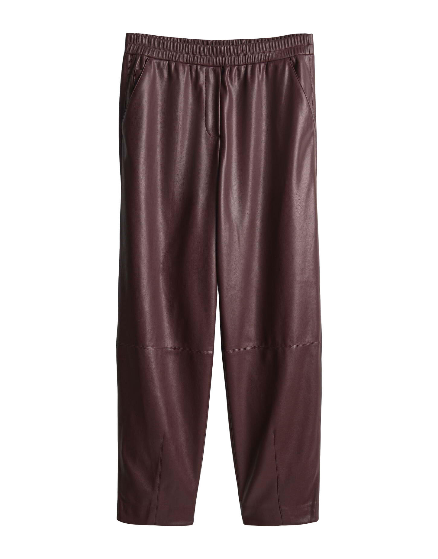 Opus - Relaxed Kunstlederhose mit Barrel Leg - Myha edgy rot - Gr. - 40 von Opus