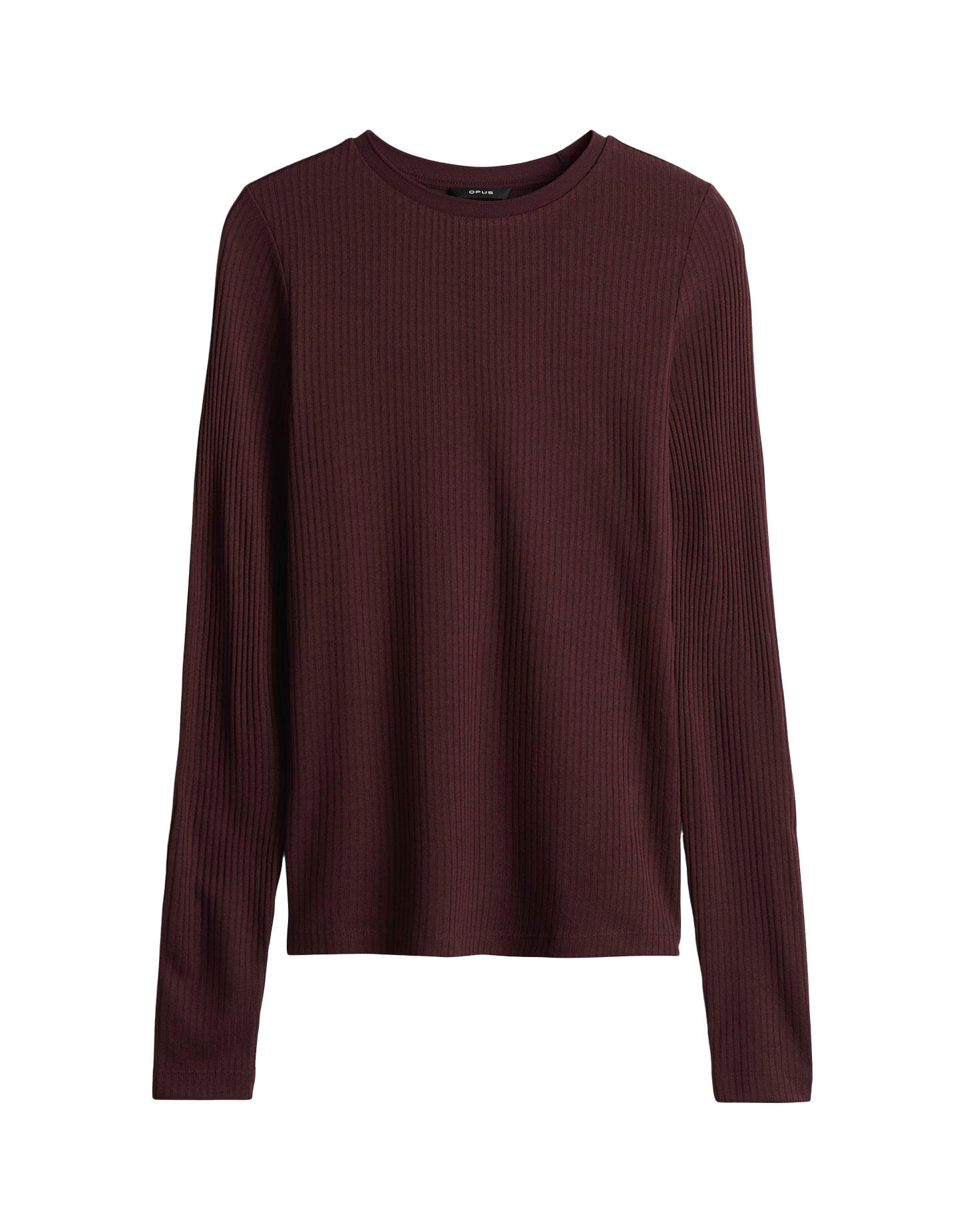 Opus - Slim Longsleeve in Rippstruktur - Sumelika rot - Gr. - 36 von Opus