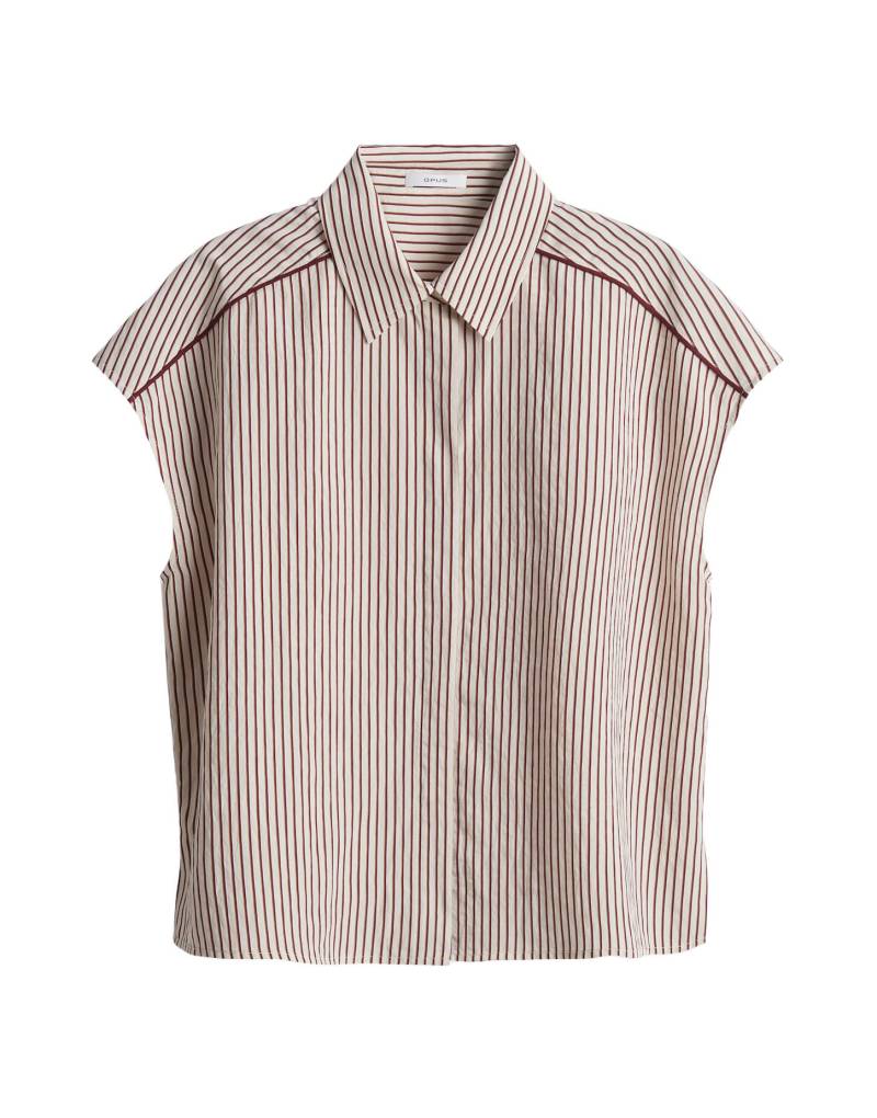 Opus - Streifenbluse aus nachhaltigem Viskosemix - Famella beige/rot - Gr. - 38 von Opus