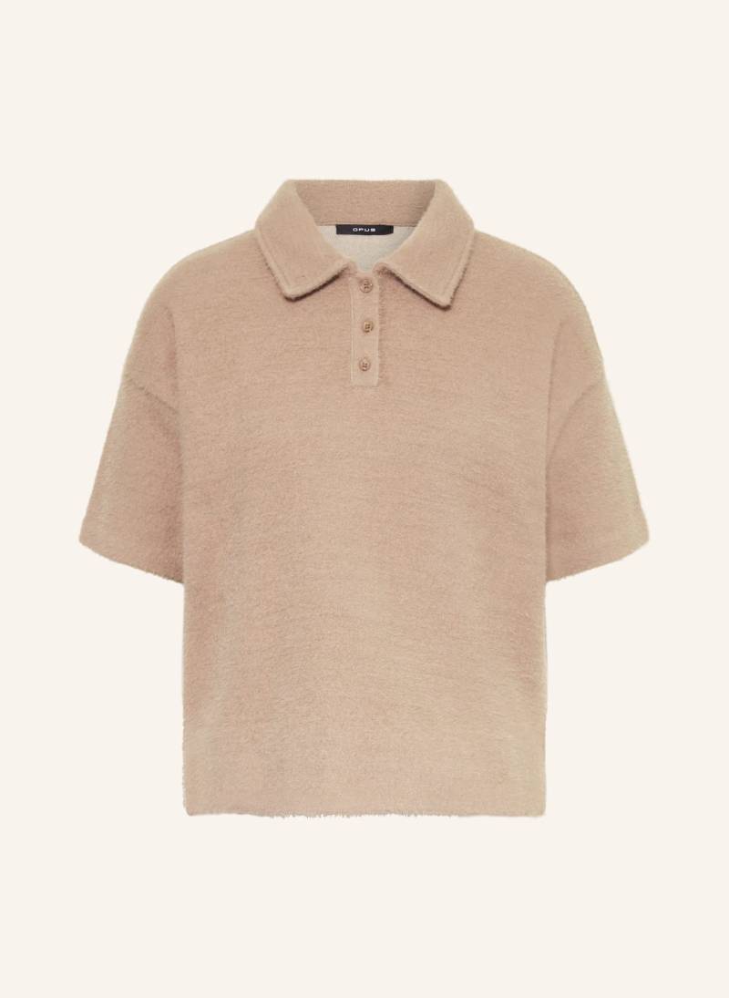 Opus Strick-Poloshirt Geludi beige von Opus
