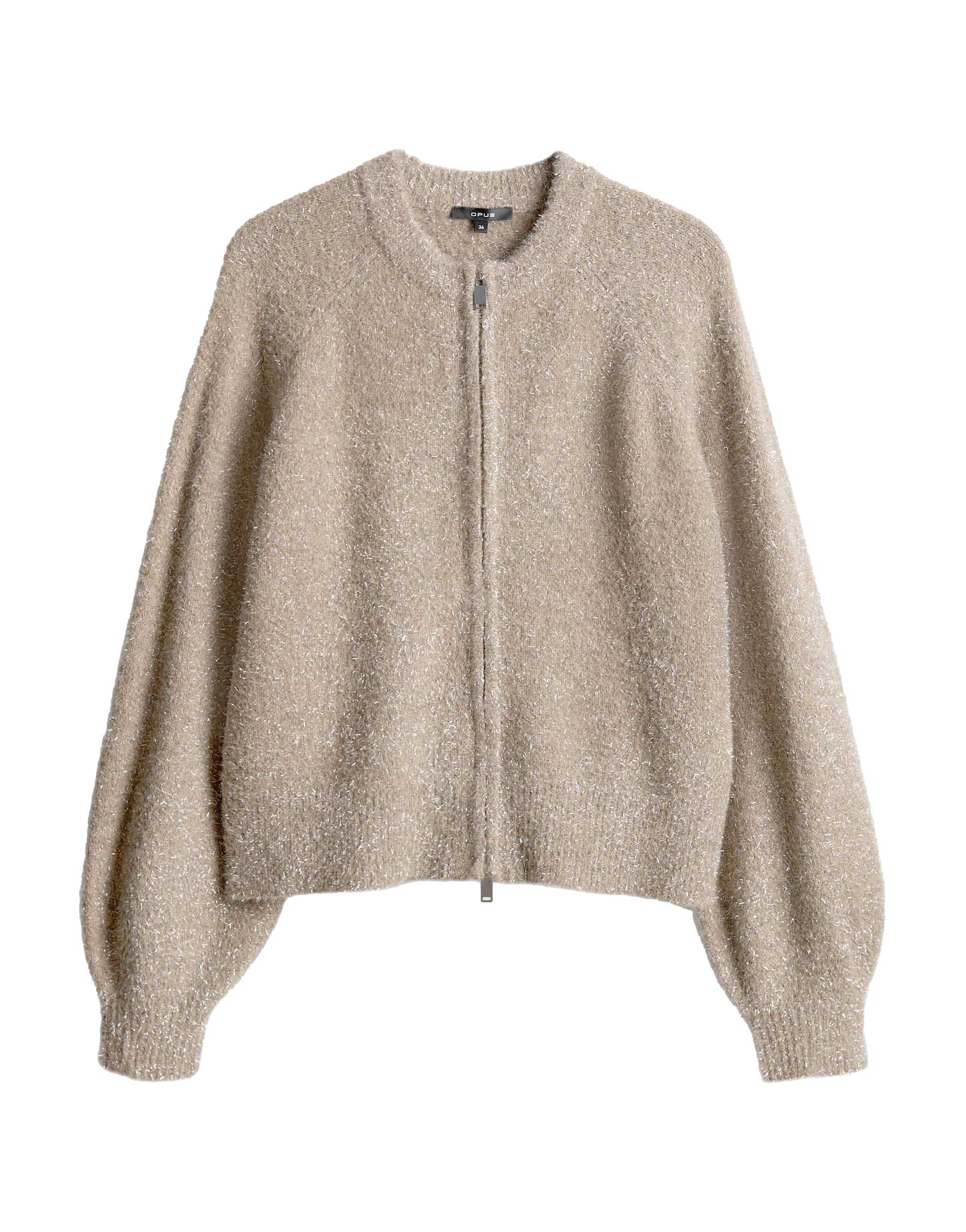 Opus - Strickjacke mit flauschigem Effektgarn - Dosmic beige - Gr. - 40 von Opus