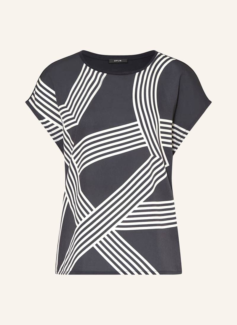 Opus T-Shirt Sabethi Im Materialmix blau von Opus