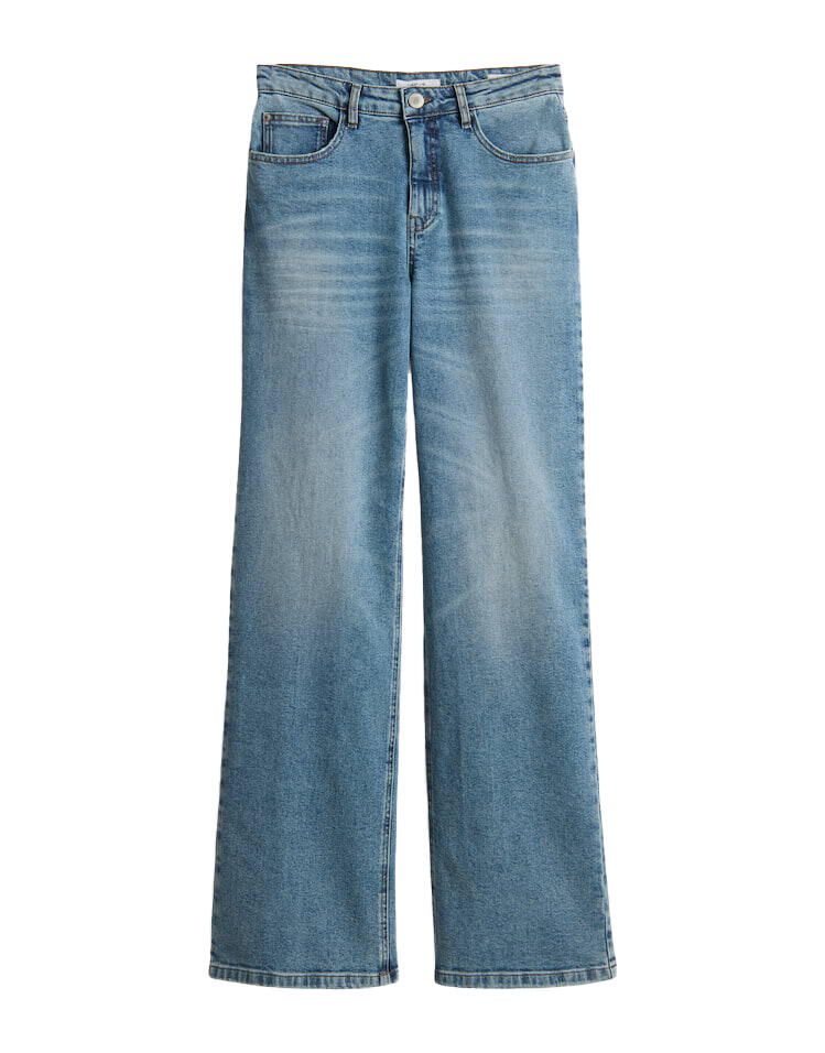 Opus - Wide Leg Jeans aus Dry Indigo® Mid Rise - Miva escape blau - Gr. - 42/L32 von Opus