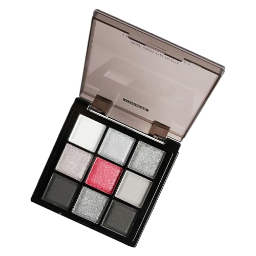 Opvonxeh Dark Grey Shimmer Eyeshadow, Silver Gray Palette, Blendable 9-Color High-Pigment Set, Long-Lasting Eye Makeup For Midnight Masquerade And Looks von Opvonxeh