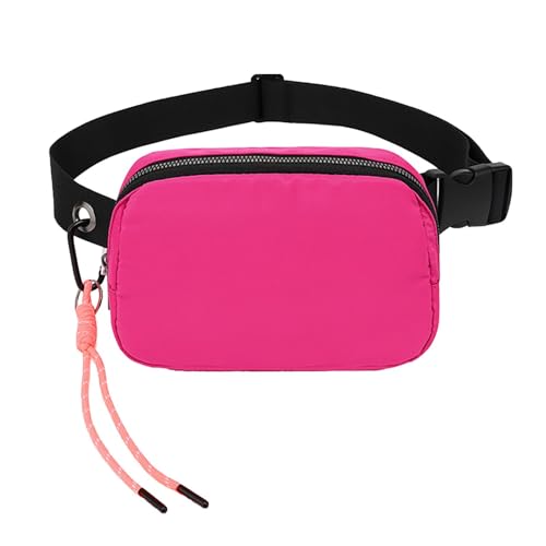 Opvonxeh Gürteltasche, kompakte Umhängetasche, verstellbare Hüfttasche, sichere Seitentasche, wasserdichte Reisetasche, lässige Umhängetasche, leichte Umhängetasche, Umhängetasche mit Tasche, hot pink von Opvonxeh