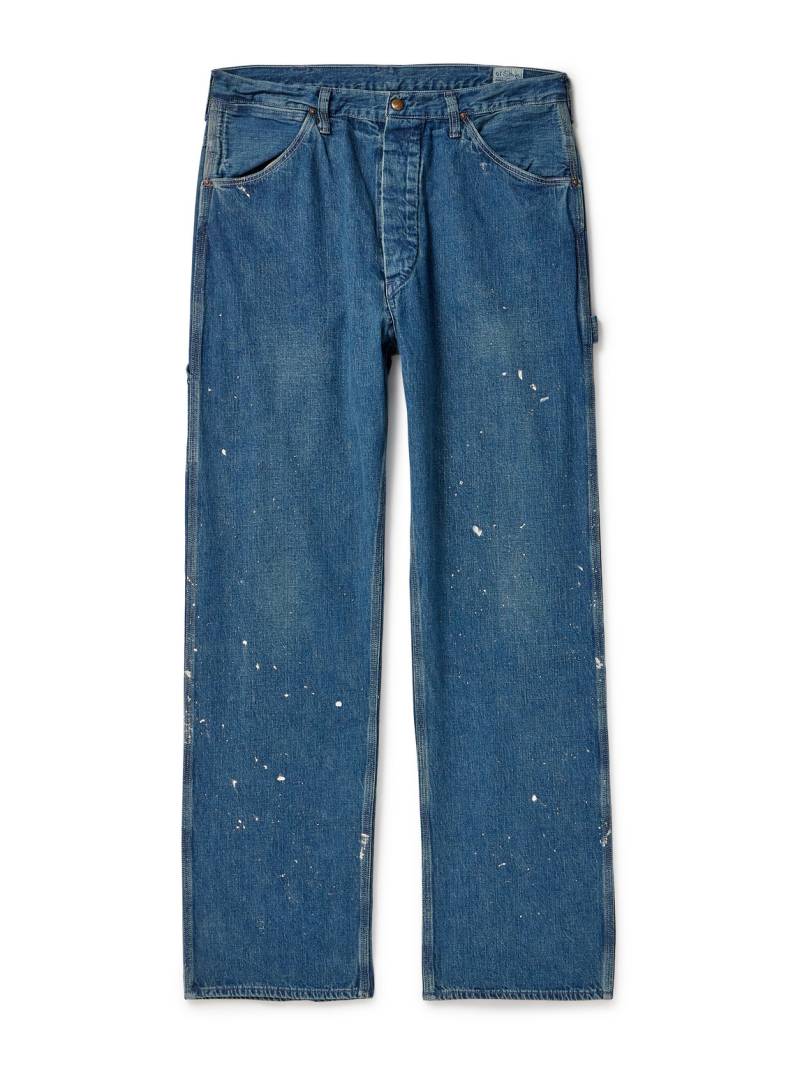 OrSlow - Paint-Splattered Straight-Leg Selvedge Jeans - Men - Blue - 2 von OrSlow