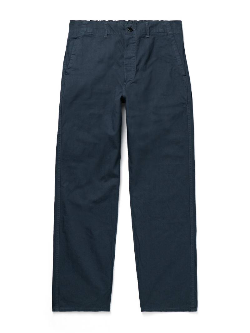 OrSlow - Straight-Leg Herringbone Cotton Trousers - Men - Blue - 2 von OrSlow