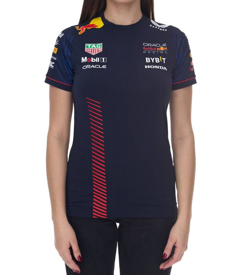 Oracle Red Bull Racing Formel 1 F1 Team Verstappen Pérez Damen T-Shirt mit Grafikdrucken Sport-Shirt TF2644 Navy von Oracle Red Bull Racing