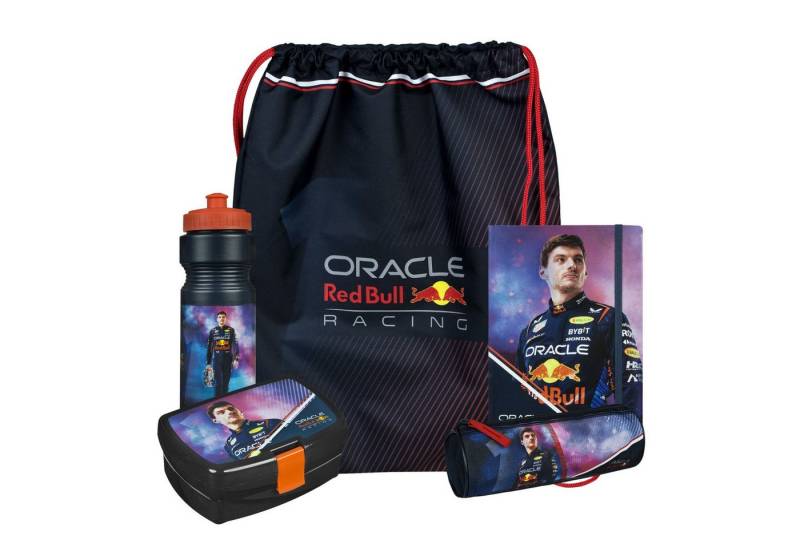 Oracle Red Bull Racing Sporttasche Set mit Turnbeutel, Trinkflasche, Brotdose, Mäppchen & Notizbuch (5-tlg) von Oracle Red Bull Racing