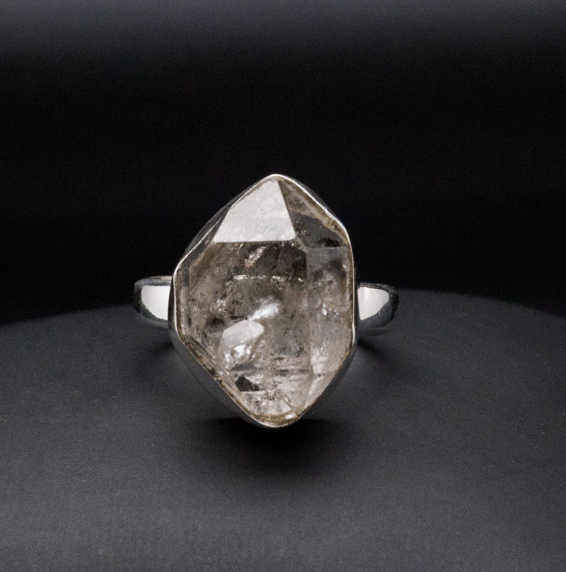 sterling Silber Herkimer Diamant Ring Gr. 5, 5 von OracleFineJewelry