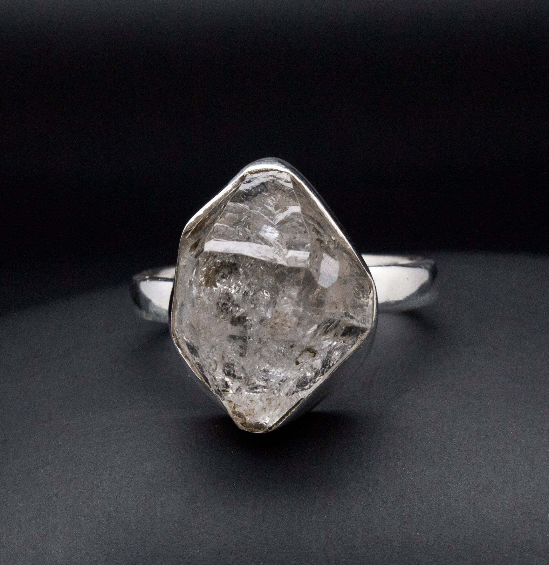 sterling Silber Herkimer Diamant Ring Gr. 9, 5 von OracleFineJewelry