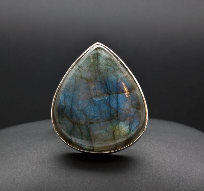 sterling Silber Labradorit Ring Größe 7 von OracleFineJewelry