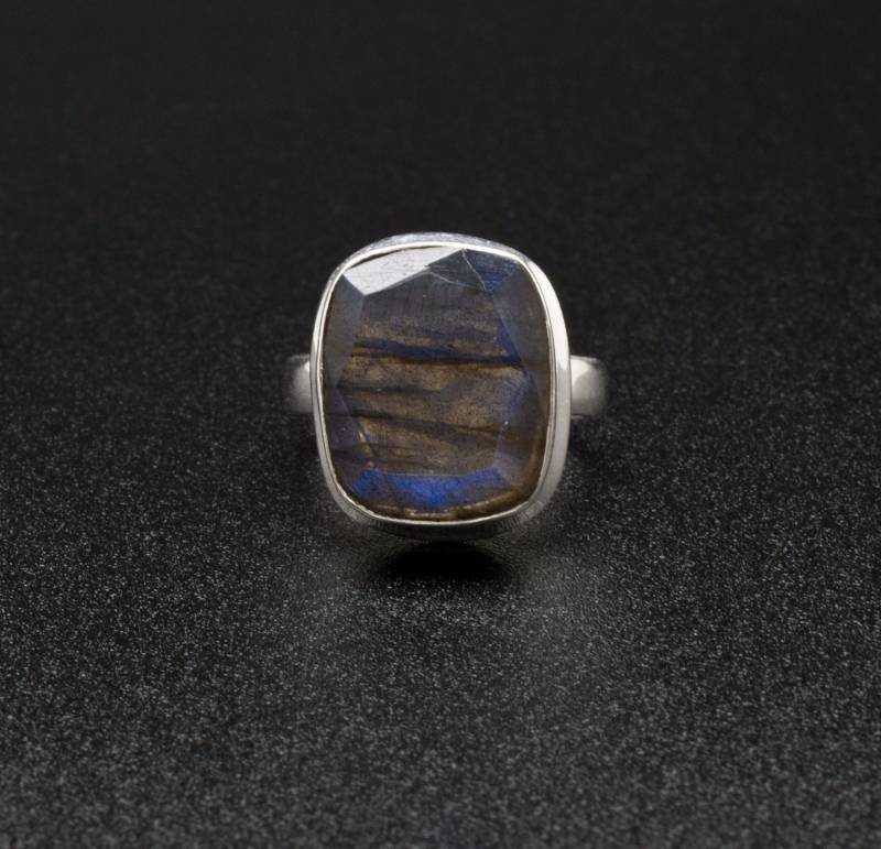 sterling Silber Labradorit Ring Größe 7 von OracleFineJewelry