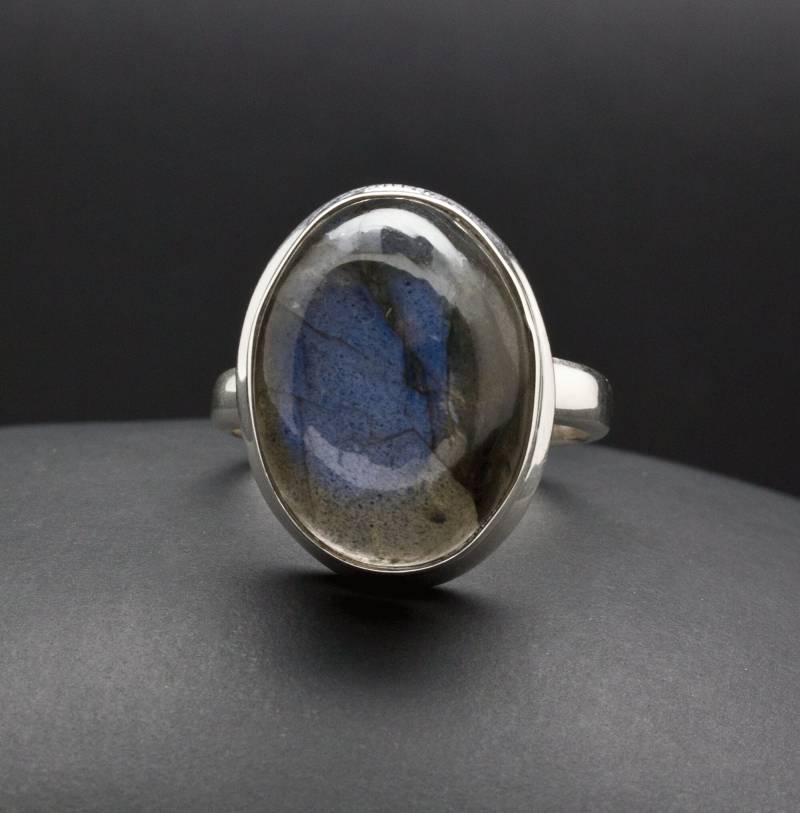 sterling Silber Labradorit Ring Größe 7 von OracleFineJewelry
