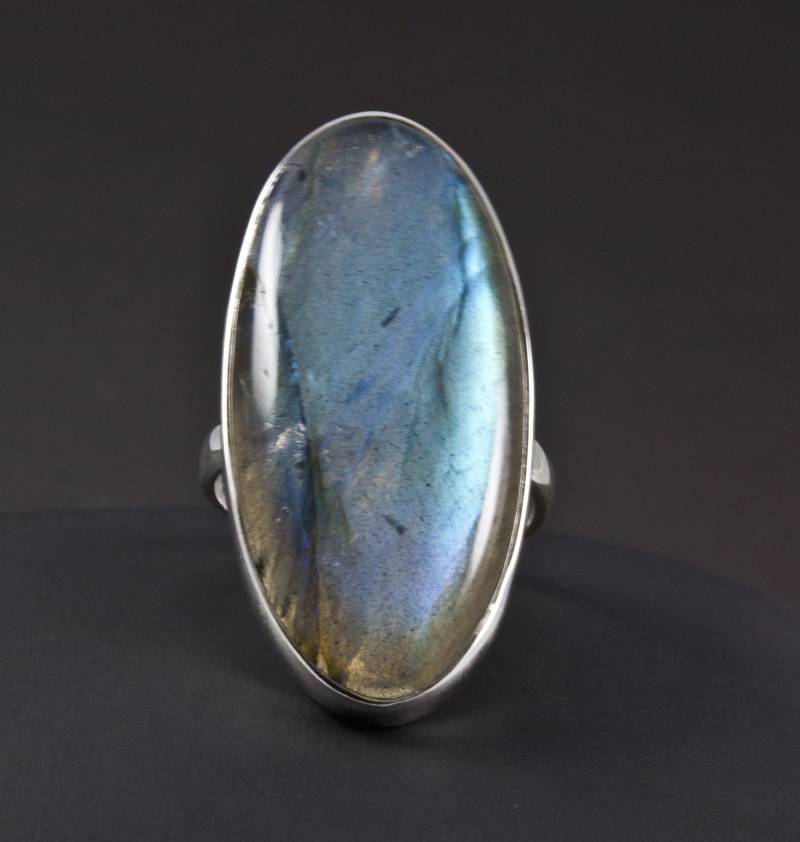 sterling Silber Labradorit Ring Größe 7 von OracleFineJewelry