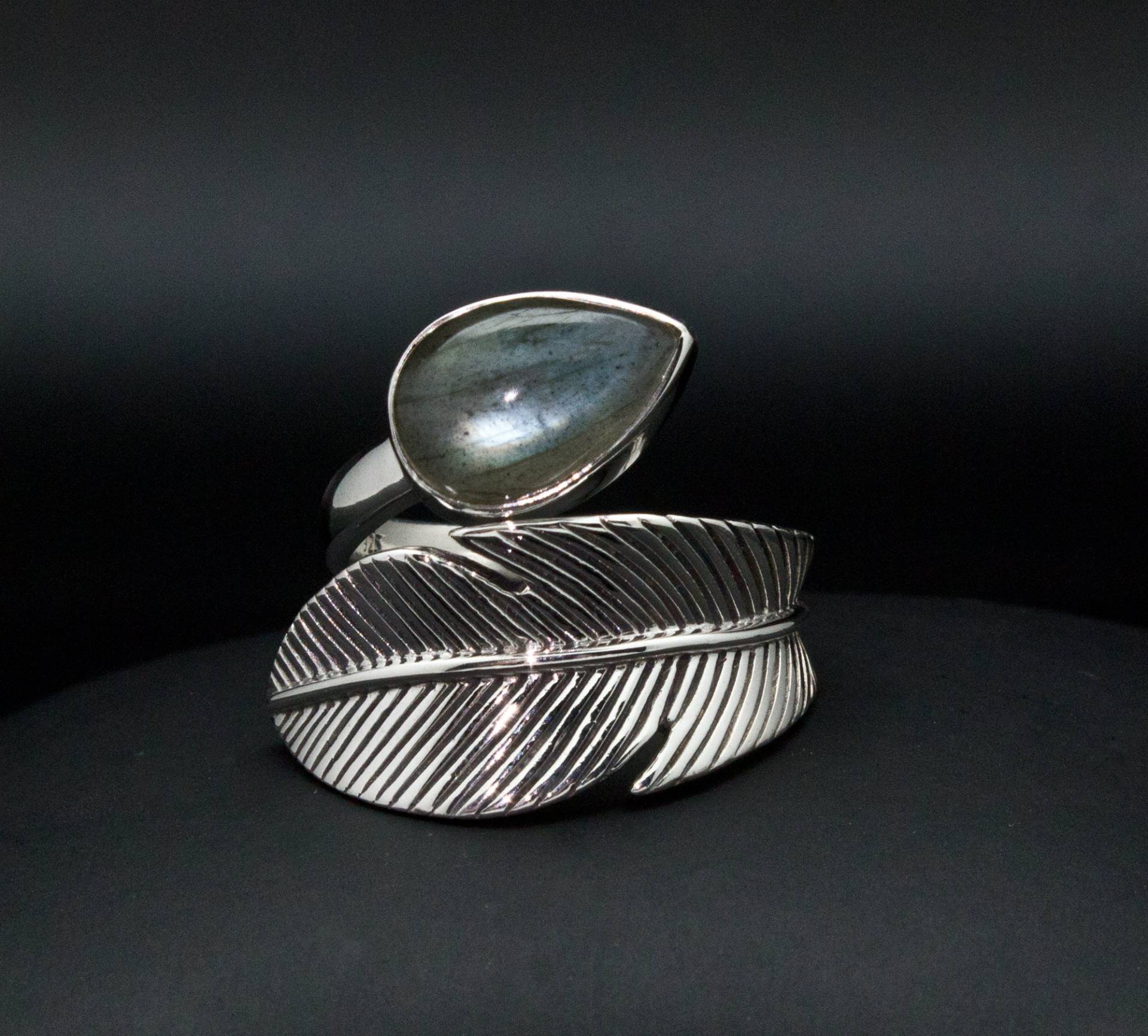 sterling Silber Labradorit Ring Size 7 von OracleFineJewelry