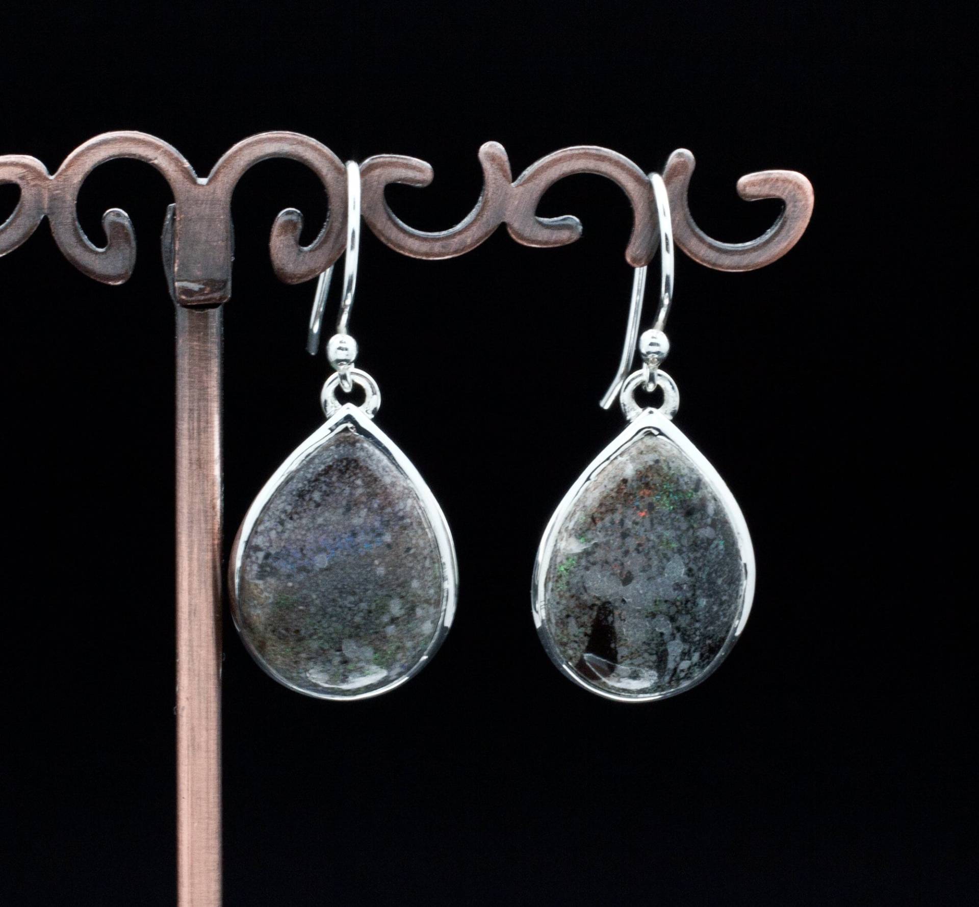sterling Silber Matrix Opal Ohrringe von OracleFineJewelry