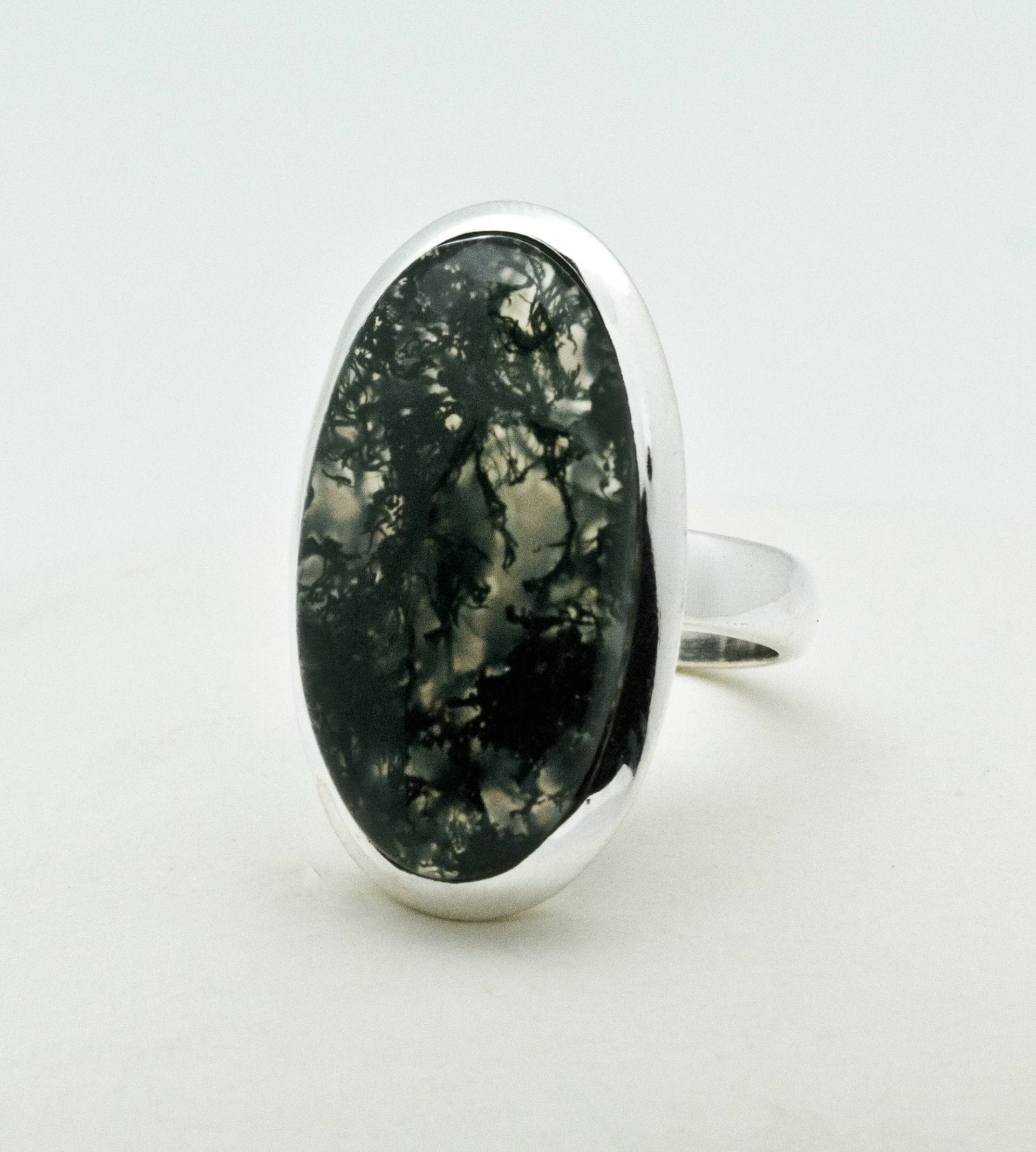 sterling Silber Moos Achat Ring Gr. 5 sterling Silber Moos Achat Ring Gr. 5 von OracleFineJewelry