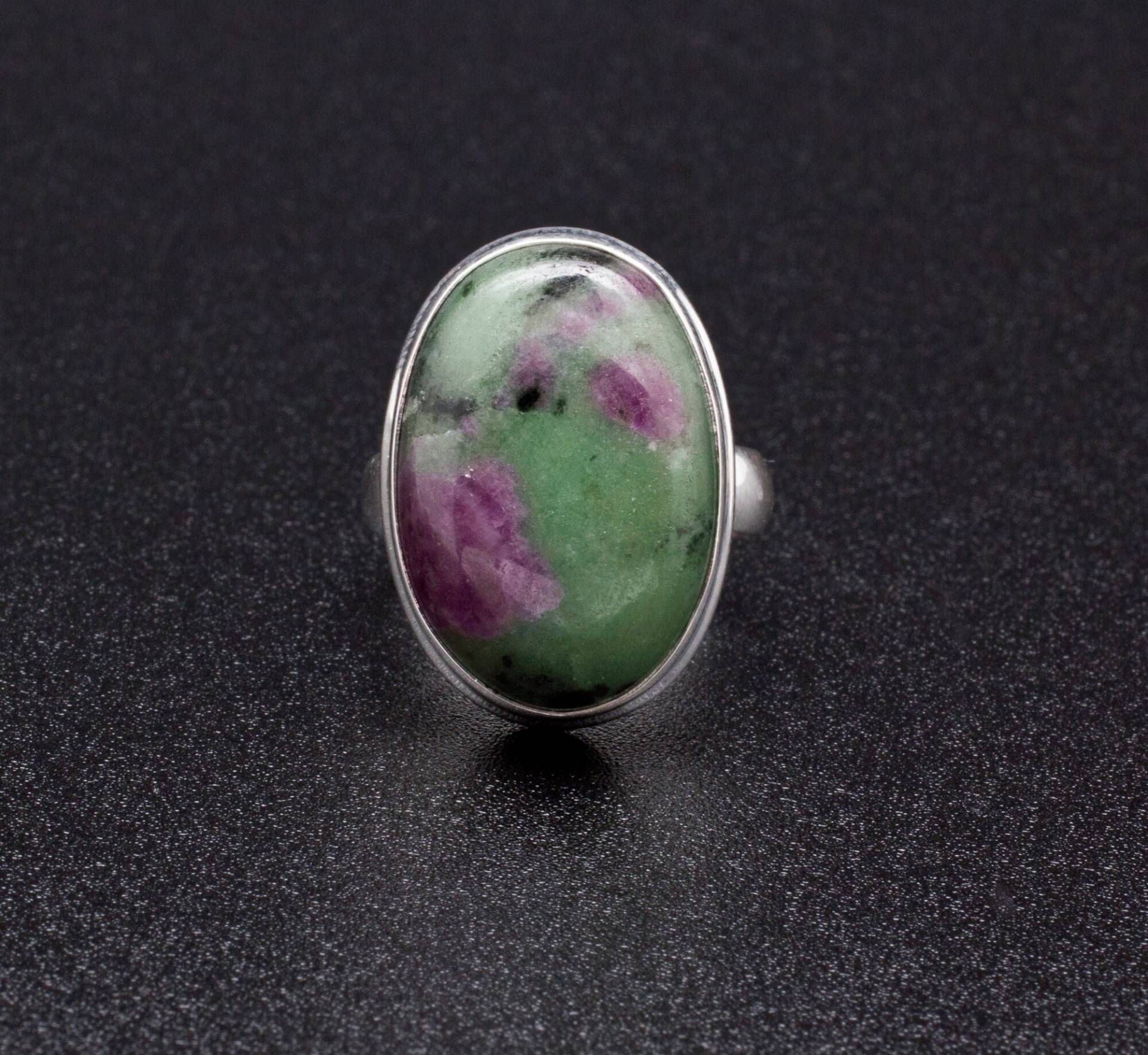 sterling Silber Rubin in Zoisite Ring Größe 6, 5 von OracleFineJewelry