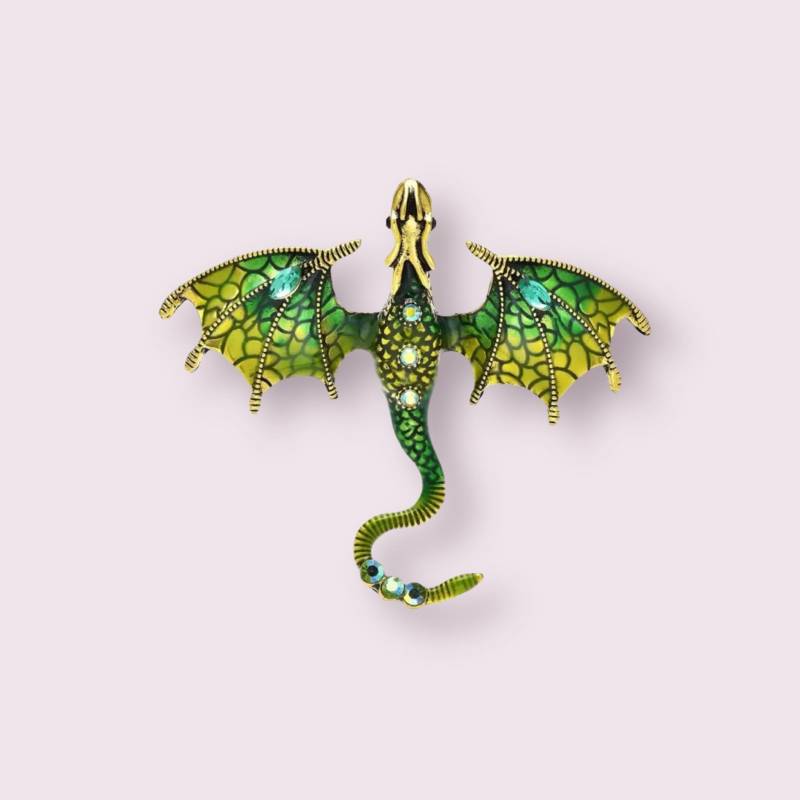 Drachen Emaille Brosche Grün von Oracleoflumos