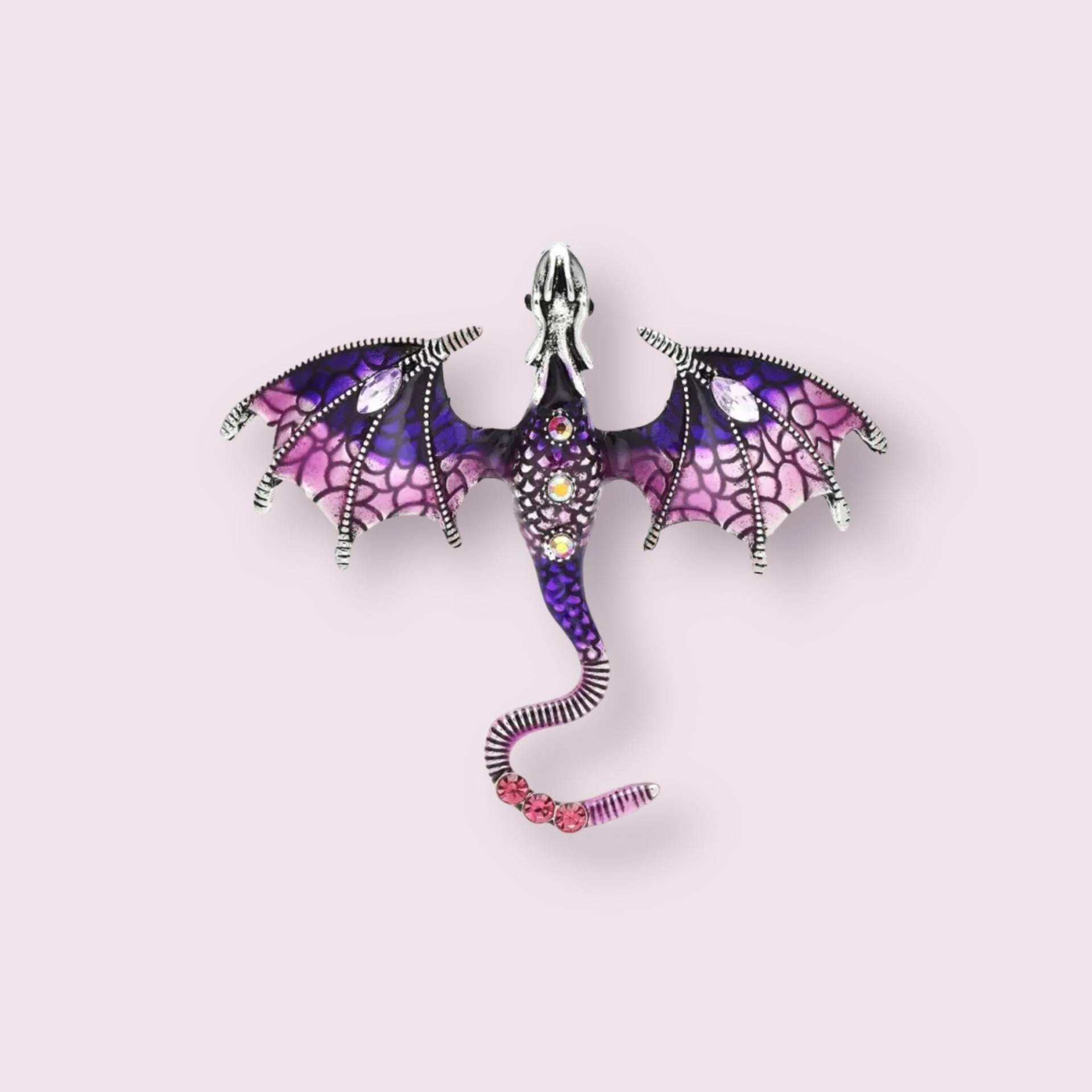 Drachen Emaille Brosche Lila von Oracleoflumos