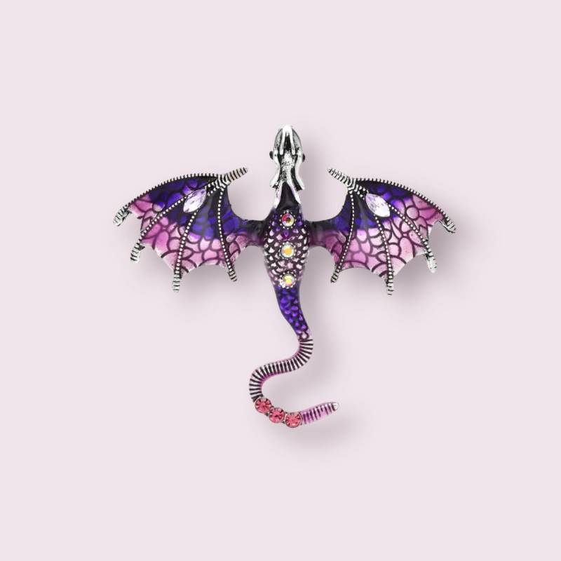 Drachen Emaille Brosche Lila von Oracleoflumos