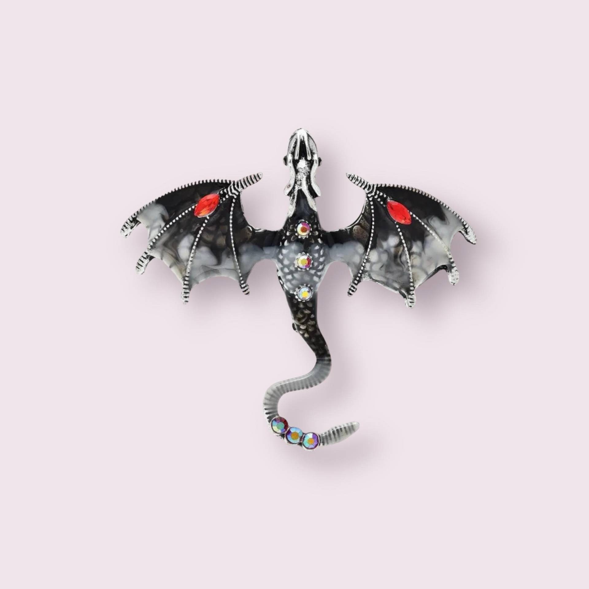 Drachen Emaille Brosche Schwarz Drachen Emaille Brosche Schwarz von Oracleoflumos