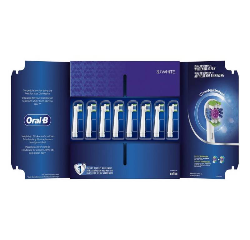 Oral-B Aufsteckbürsten 3D White CleanMaximizer - 8er Pack (FFU) - weiß von Oral-B