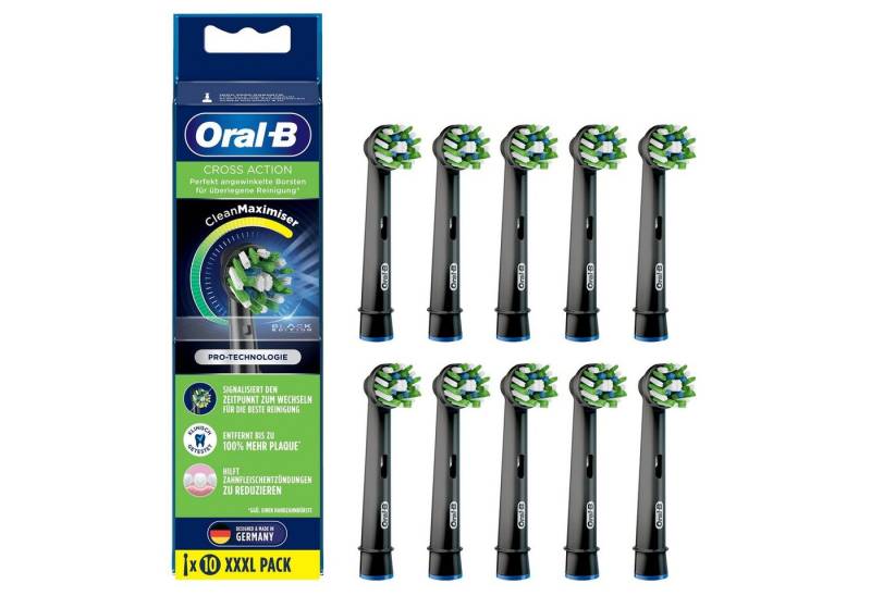 Oral-B Aufsteckbürsten CrossAction CleanMaximizer - 10er Pack - schwarz von Oral-B