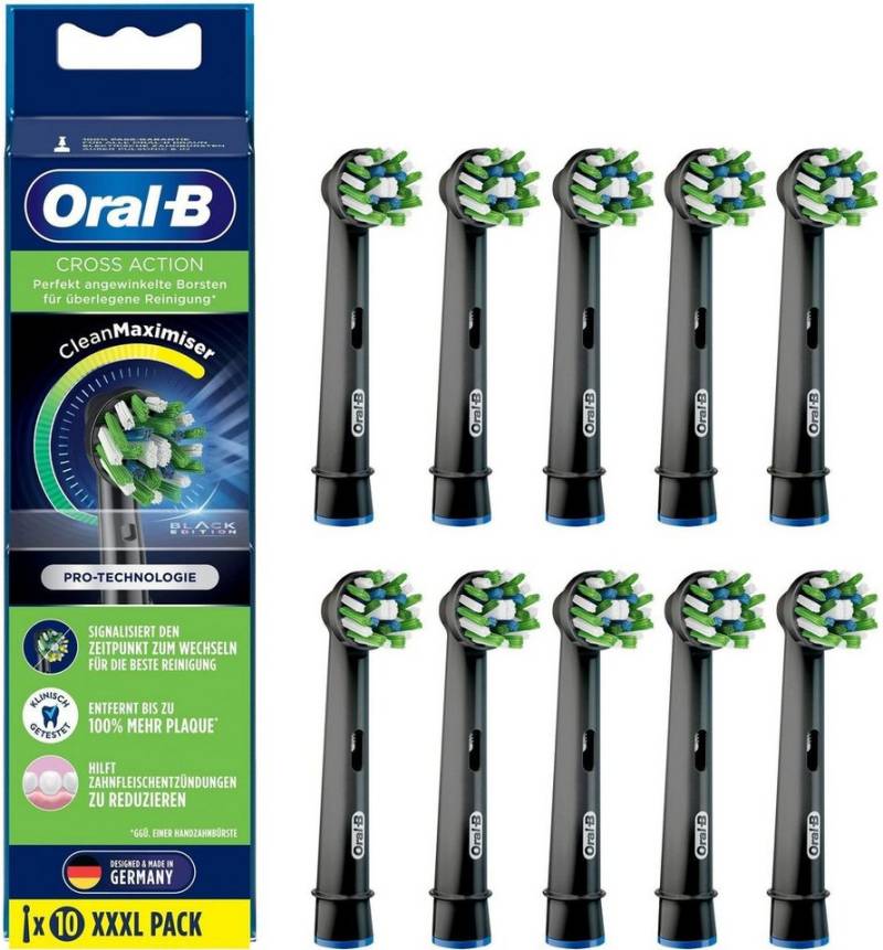 Oral-B Aufsteckbürsten CrossAction schwarz CleanMaximiser, 10 Stück von Oral-B