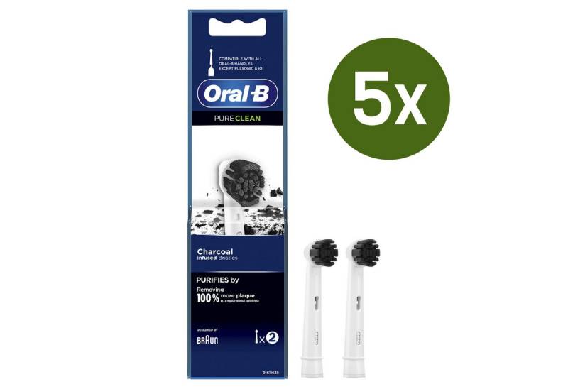 Oral-B Aufsteckbürsten Oral-B Pure Clean Charcoal Zahnbürsten Ersatzbürstenkopf 5x 2er Pack von Oral-B