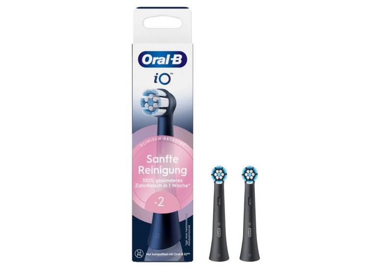 Oral-B Aufsteckbürsten Oral-B iO Sanfte Reinigung, Original Aufsteckbürsten, Schwarz, 2er ... von Oral-B