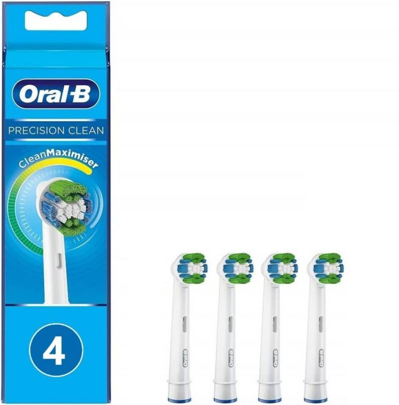 Oral-B Aufsteckbürsten Precision Clean Aufsteckbürsten für elektrische Zahnbürste 4er Pack, Spar-Set, 4 Stück, mit CleanMaximiser-Borsten für optimale Zahnpflege von Oral-B