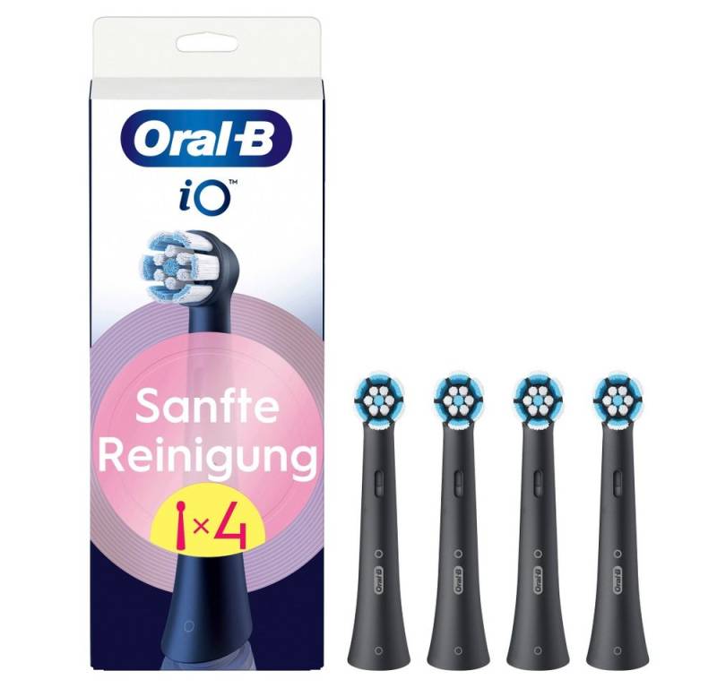 Oral-B Aufsteckbürsten iO sanfte reinigung 4er - Ersatz-Zahnbürste - schwarz von Oral-B