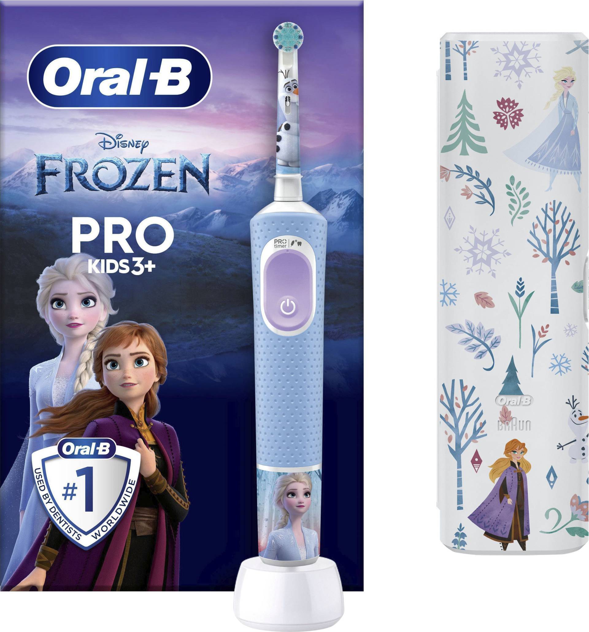 Oral-B Elektrische Zahnbürste "Pro Kids Frozen" 1 Stk. Aufsteckbürsten für Kinder ab 3 Jahren von Oral-B