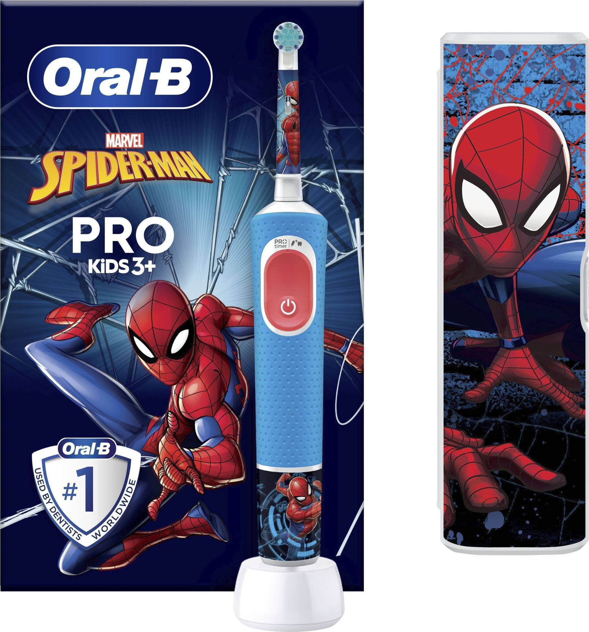 Oral-B Elektrische Zahnbürste "Pro Kids Spiderman" 1 Stk. Aufsteckbürsten für Kinder ab 3 Jahren von Oral-B