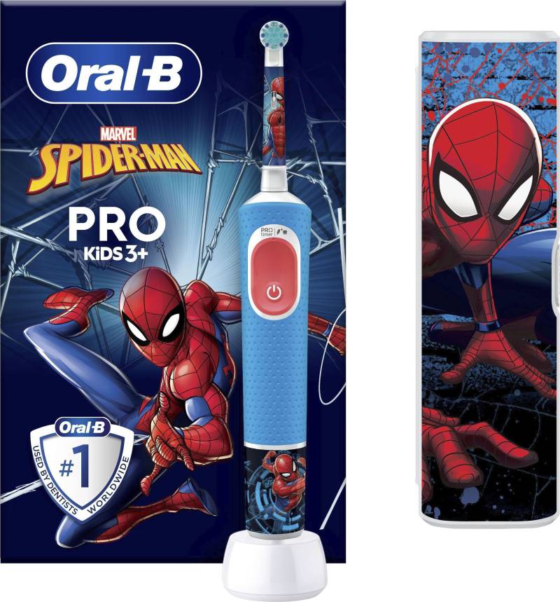 Oral-B Elektrische Zahnbürste "Pro Kids Spiderman" 1 Stk. Aufsteckbürsten für Kinder ab 3 Jahren von Oral-B