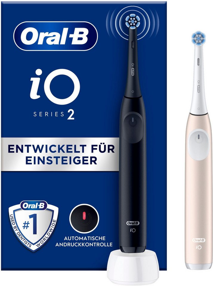 Oral-B Elektrische Zahnbürste iO Series 2, Aufsteckbürsten: 2 St., für die sanfte Reinigung, mit 2. Handstück von Oral-B