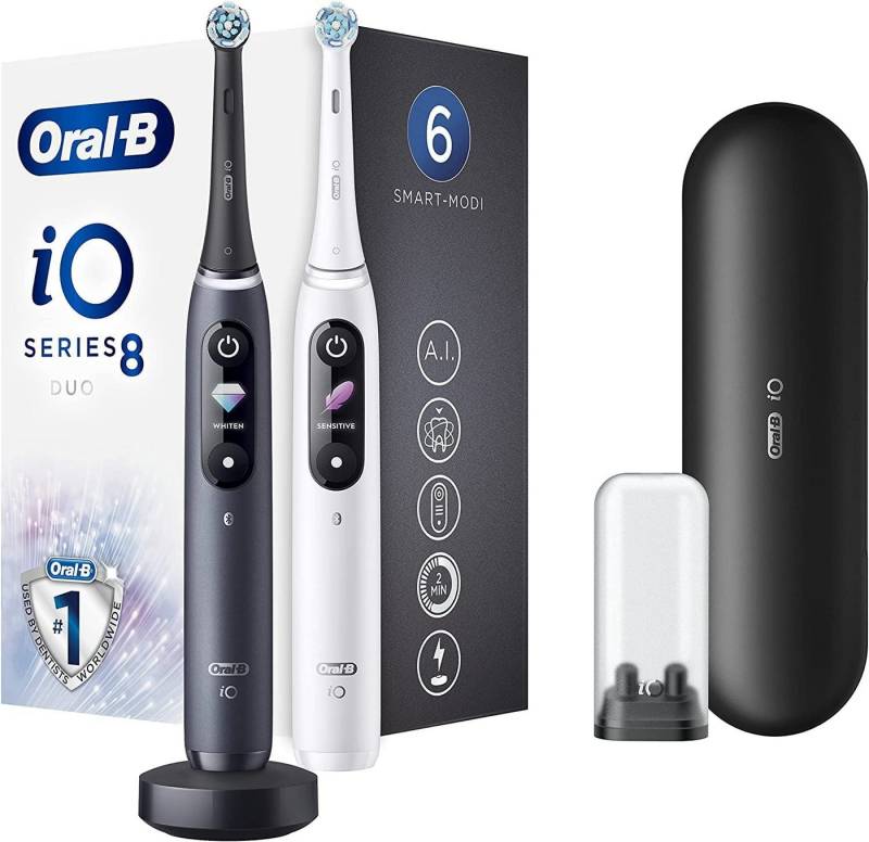 Oral-B Elektrische Zahnbürste iO Series 8 Duo Black Onyx & White Alabaster Ma­gne­ti­sche von Oral-B
