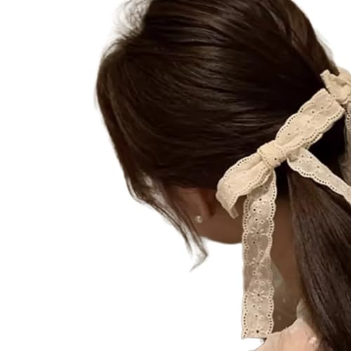 OralGos 1 x 1 Paar Haarspangen im französischen Stil mit Schleife, für Mädchen, Frühling, Camping, Fotografie, Haarspangen, Stoff-Haarnadel von OralGos