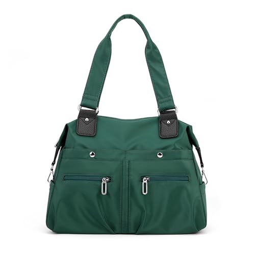 OralGos 2024 Tasche Shopper Tasche Mode Handtasche Große Kapazität Einkaufstasche Vielseitige Umhängetasche Nylon Tasche für Frauen Mädchen, dunkelgrün von OralGos