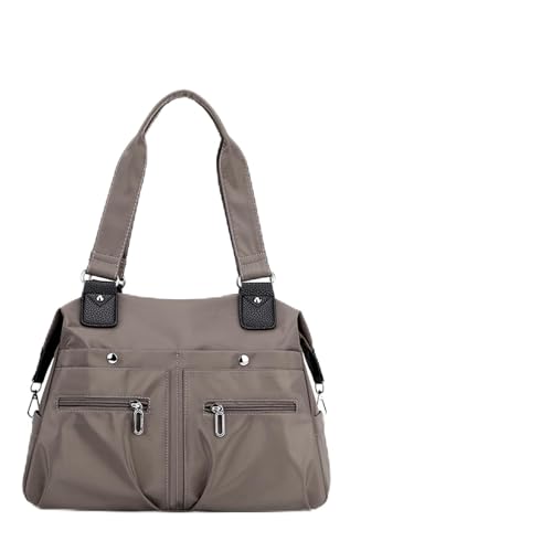 OralGos 2024 Tasche Shopper Tasche Mode Handtasche Große Kapazität Einkaufstasche Vielseitige Umhängetasche Nylon Tasche für Frauen Mädchen, grau von OralGos
