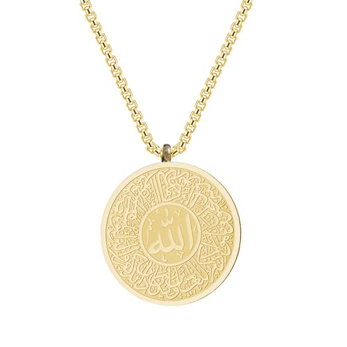 OralGos Ayatul-Kursi-Halskette, arabische Kalligraphie, Anhänger, Schmuck, einfache Pulloverkette für Damen und Mädchen, Edelstahl von OralGos