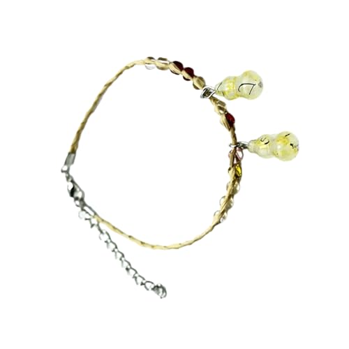 OralGos Chinesischer Stil, Kürbis-Armband, Gras, handgefertigt, gewebte Handgelenkkette, einzigartige Glücksschnur, für Paare, Herren und Damen, Bast von OralGos