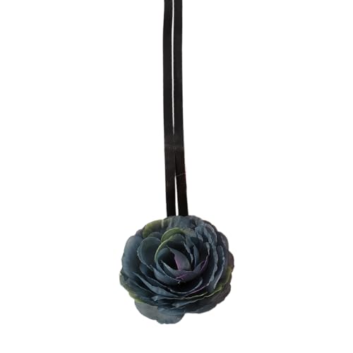 OralGos Einzigartige, handgefertigte Halskette mit Blumenmuster, zartes Halsband mit Blume, eleganter Stil, Stoffhalsband für Frauen und Mädchen, Stoff von OralGos